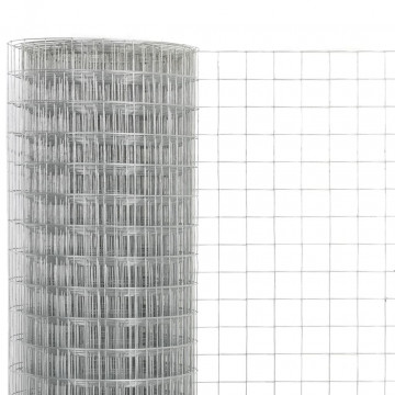 Plasă de sârmă găini, argintiu, 25 x 0,5 m, oțel galvanizat - Img 2