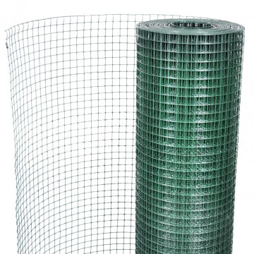 Plasă de sârmă găini, verde, 25 x 1 m, oțel galvanizat cu PVC - Img 3