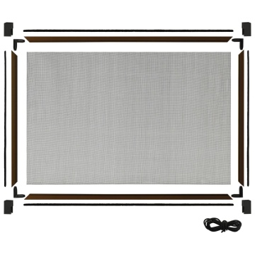 Plasă insecte extensibilă pentru ferestre, maro, (75-143)x50 cm - Img 5