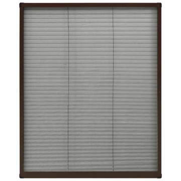 Plasă insecte plisse pentru ferestre, maro, 60x80 cm, aluminiu - Img 2
