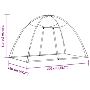 Plasa țânțari Mongolia cu uși, 220 ochiuri alb 200x120x130 cm - Img 8