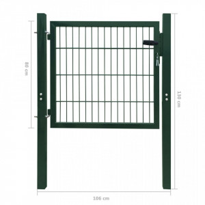 Poartă 2D pentru gard (simplă) 106 x 130 cm, verde - Img 8