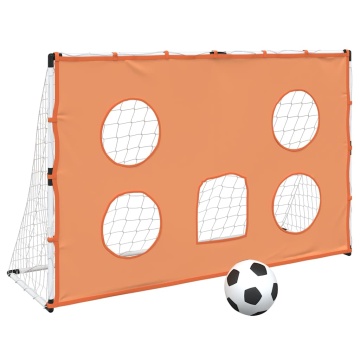 Poartă de fotbal de copii cu covoraș țintă/minge 182x62x118 cm - Img 2