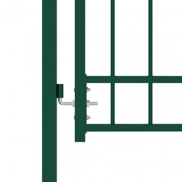 Poartă de gard cu țepușe, verde, 100x125 cm, oțel - Img 3