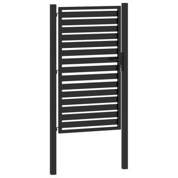 Poarta de gradina incuiata neagra 100x150 cm aluminiu - Img 4