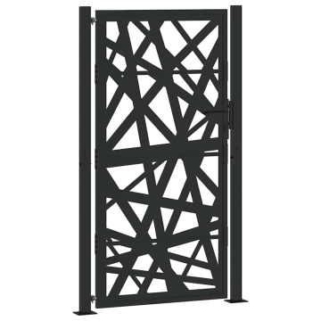 Poarta de gradina neagra 105x180 cm Design cu lumina din otel - Img 2