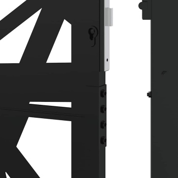 Poarta de gradina neagra 105x205 cm Design cu lumina din otel - Img 7
