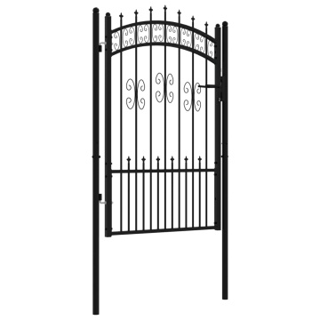 Poartă gard cu vârf negru 103x200 cm oțel vopsit electrostatic - Img 3