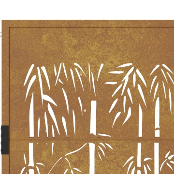 Poartă pentru grădină, 105x80 cm, oțel corten, model bambus - Img 7