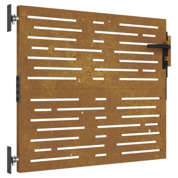 Poartă pentru grădină, 85x100 cm, oțel corten, dreptunghiuri - Img 2