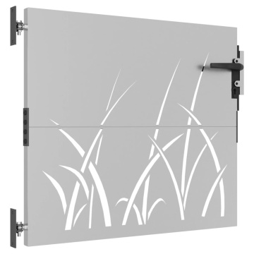 Poartă pentru grădină, 85x75 cm, oțel corten, model iarbă - Img 3