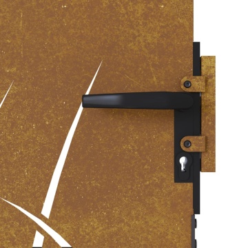 Poartă pentru grădină, 85x75 cm, oțel corten, model iarbă - Img 6