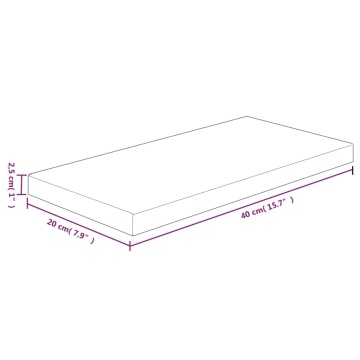 Poliță, 40x20x2,5 cm, lemn masiv de stejar netratat - Img 4