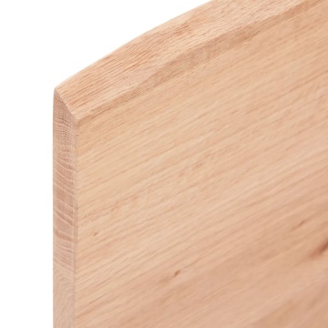 Poliță perete maro deschis 100x30x2 cm lemn masiv stejar tratat - Img 5
