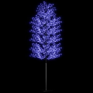Pom Crăciun, 2000 LED-uri lumină albastră flori de cireș 500 cm - Img 4