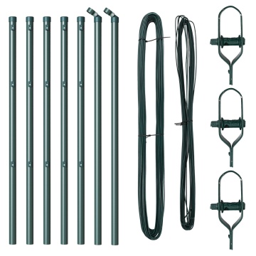 Posturi de gard cu vârf 7 buc Ø32 mm 100 cm Oțel galvanizat - Img 2