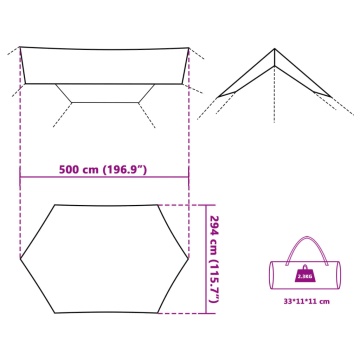 Prelată de camping, albastru, 500x294 cm, impermeabilă - Img 6