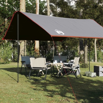 Prelată de camping gri/portocaliu, 430x380x210 cm, impermeabilă - Img 1
