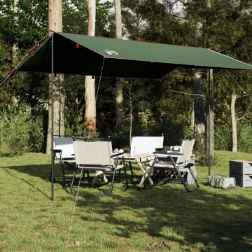Prelată de camping, verde, 360x294 cm, impermeabilă - Img 1