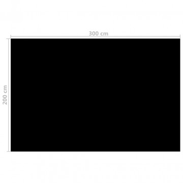 Prelată piscină, negru, 300 x 200 cm, PE - Img 3