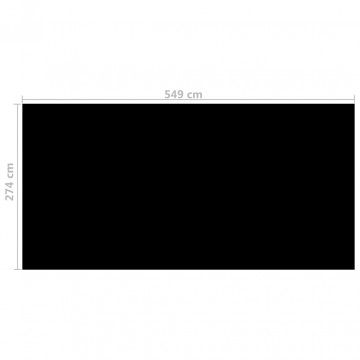 Prelată piscină, negru, 549 x 274 cm, PE - Img 4