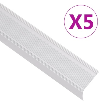 Profile trepte în formă de L, 5 buc, argintiu, 100 cm, aluminiu - Img 1