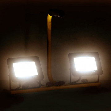 Proiector LED cu mâner, 2x30 W, alb cald - Img 2