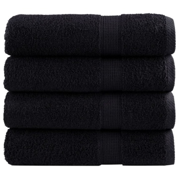 Prosoape de mâini premium SOLUND 4 buc. negru 50x100cm 600 gsm - Img 1