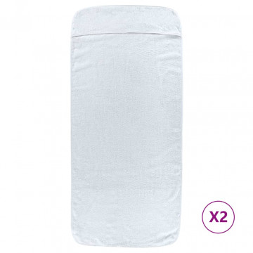 Prosoape de plajă, 2 buc., alb, 75x200 cm, textil 400 GSM - Img 2