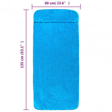 Prosoape de plajă, 2 buc., turcoaz, 60x135 cm, textil 400 GSM - Img 7