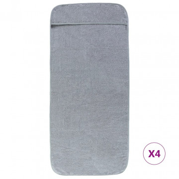 Prosoape de plajă, 4 buc., gri, 60x135 cm, textil 400 GSM - Img 3