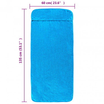 Prosoape de plajă, 6 buc., turcoaz, 60x135 cm, textil 400 GSM - Img 7