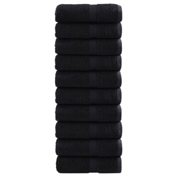 Prosoape mâini premium SOLUND 10 buc negru 30x30 cm 600 gsm - Img 1