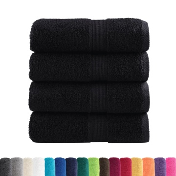 Prosoape mâini premium SOLUND 4 buc negru 30x30 cm 600 gsm - Img 2