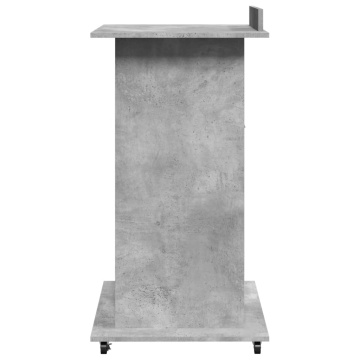 Pupitru cu roți și sertar beton gri 55x55x107 cm lemn prelucrat - Img 8