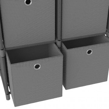 Raft 5 cuburi cu cutii, gri, 103x30x72,5 cm, material textil - Img 4