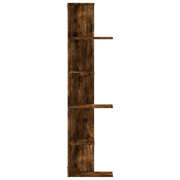 Raft colț perete stejar fumuriu 36,5x36,5x140cm lemn prelucrat - Img 8