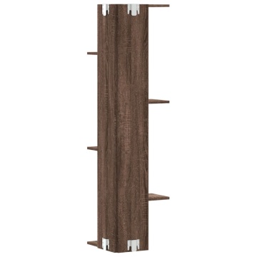 Raft colțar perete stejar maro 36,5x36,5x140cm lemn prelucrat - Img 5
