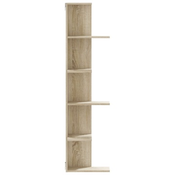 Raft colțar perete stejar sonoma 36,5x36,5x140cm lemn prelucrat - Img 8