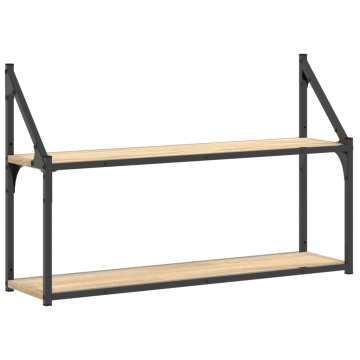 Raft cu 2 niveluri stejar sonoma 80x21x51 cm, lemn prelucrat - Img 2