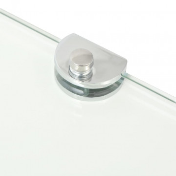 Raft de colț din sticlă transparentă cu suporți crom 25 x 25 cm - Img 6
