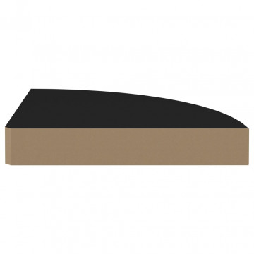 Raft de colț suspendat, negru, 25x25x3,8 cm, MDF - Img 4