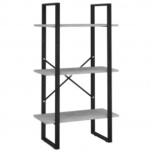 Raft de depozitare, gri beton, 60x30x105 cm, PAL - Img 2