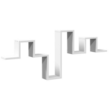 Raft de perete, alb, 104,5x10x43 cm, lemn prelucrat - Img 2