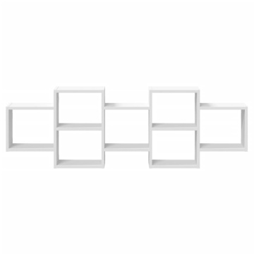 Raft de perete, alb, 129x18x42 cm, lemn prelucrat - Img 4