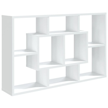 Raft de perete, alb, 85x16x52,5 cm, lemn prelucrat - Img 2
