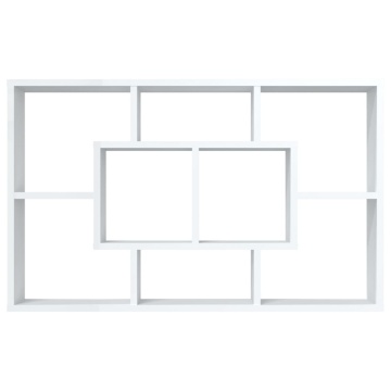 Raft de perete, alb, 85x16x52,5 cm, lemn prelucrat - Img 7