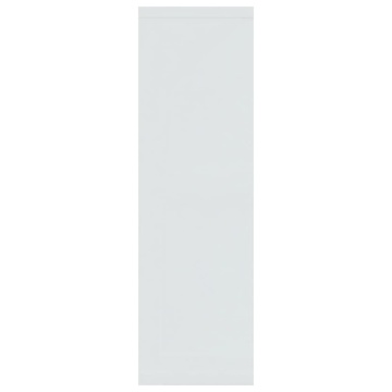 Raft de perete, alb extralucios, 85x16x52,5 cm, lemn prelucrat - Img 5