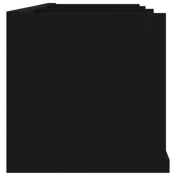Raft de perete CD-uri, negru, 75 x 18 x 18 cm, lemn prelucrat - Img 6