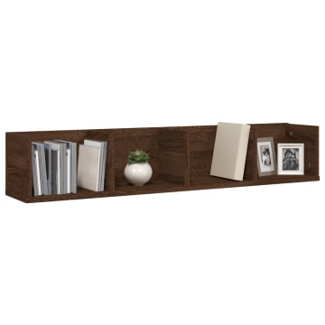 Raft de perete CD-uri, stejar maro, 100x18x18 cm lemn prelucrat - Img 3